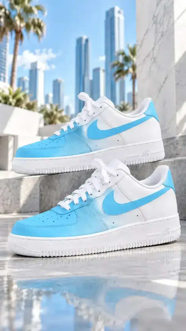 Sky Blue White