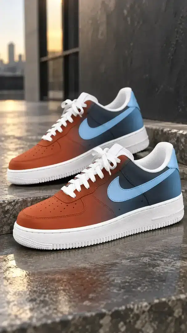 Burnt Rust Pale Blue