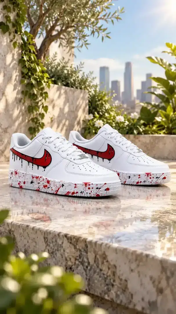 White / Red — Splatter · 08