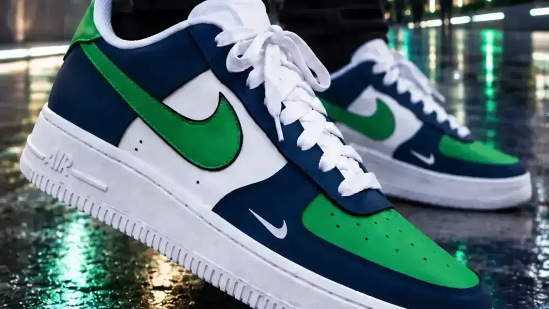 Midnight Navy Meadowland Green