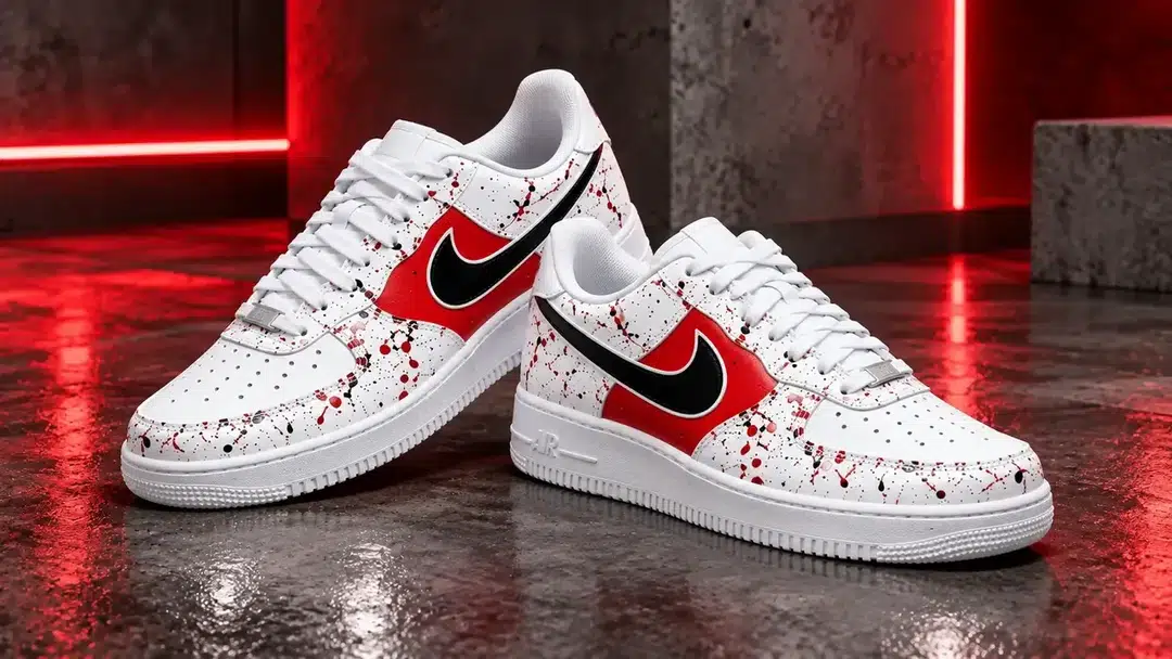 White / Red — Splatter