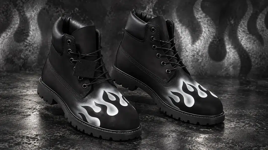 Black Flame Timberlands — full-pair product view