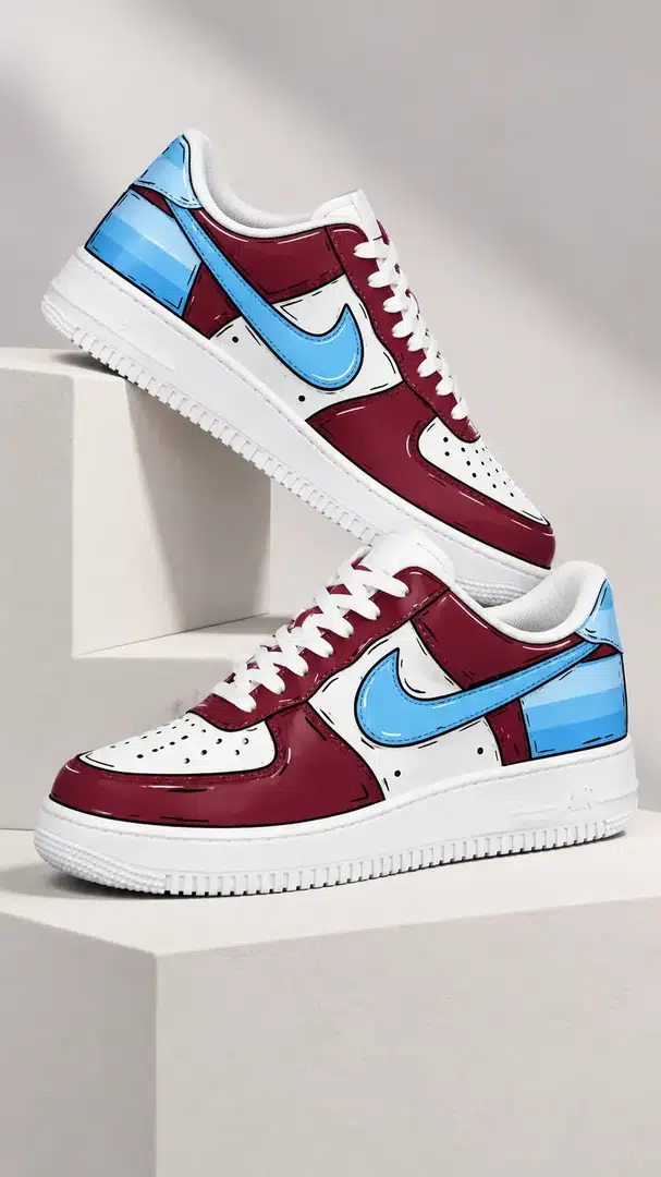 Burgundy Sky Blue
