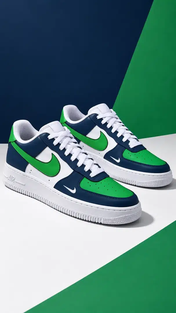 Midnight Navy Meadowland Green