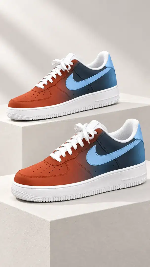 Burnt Rust Pale Blue