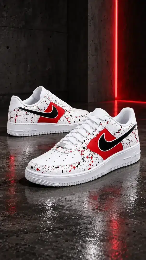 White / Red — Splatter